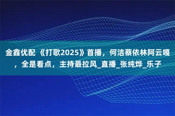金鑫优配 《打歌2025》首播，何洁蔡依林阿云嘎，全是看点，主持最拉风_直播_张纯烨_乐子