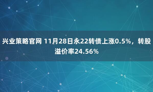 兴业策略官网 11月28日永22转债上涨0.5%，转股溢价率24.56%