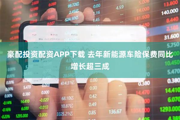 豪配投资配资APP下载 去年新能源车险保费同比增长超三成