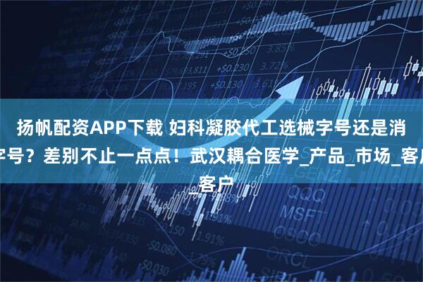 扬帆配资APP下载 妇科凝胶代工选械字号还是消字号？差别不止一点点！武汉耦合医学_产品_市场_客户
