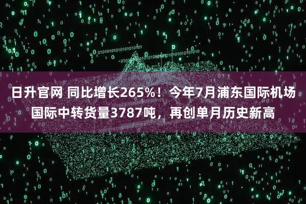 日升官网 同比增长265%！今年7月浦东国际机场国际中转货量3787吨，再创单月历史新高
